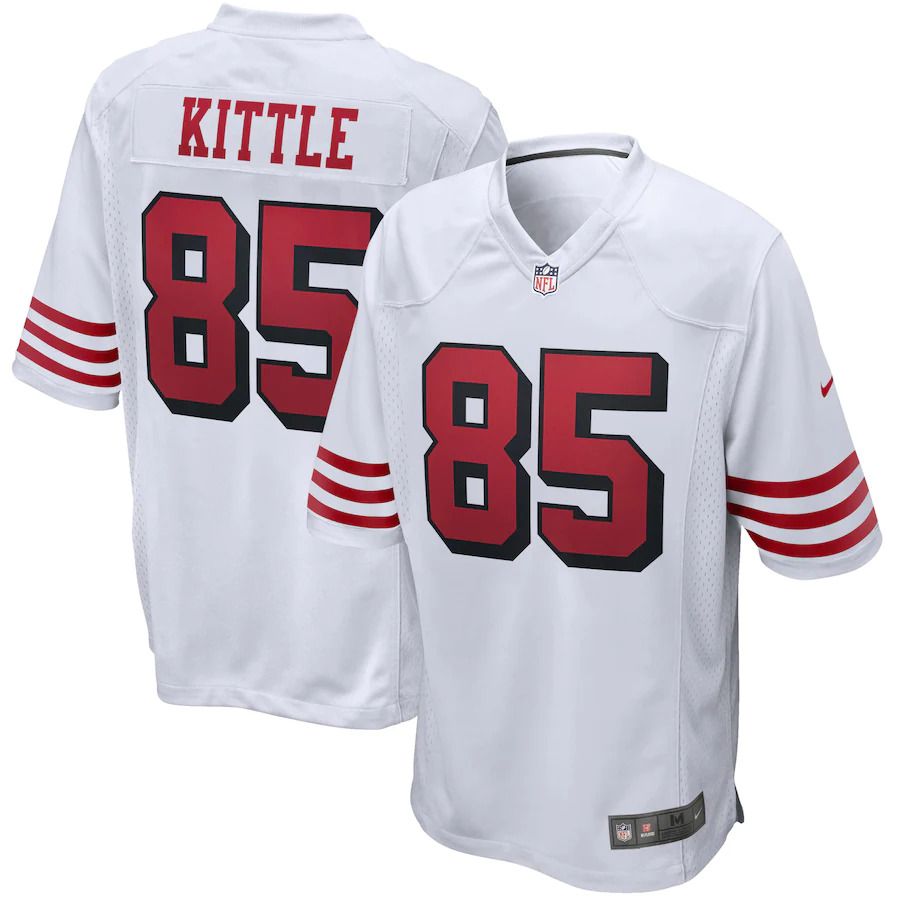 Men San Francisco 49ers 85 George Kittle Nike White Alternate Game NFL Jersey